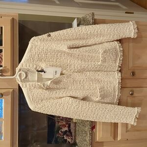 Moncler Cardigan Tricot Natural Color - Size Medium - New with Tags